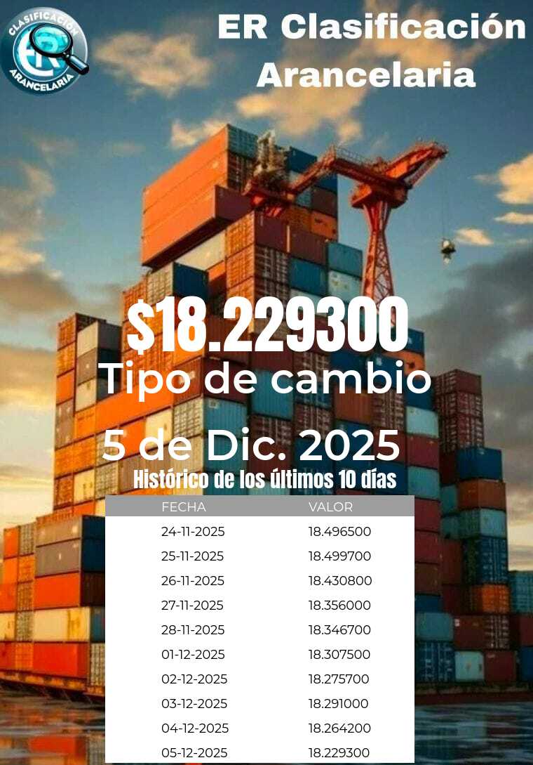 Tipo de cambio al día 2025-12-06